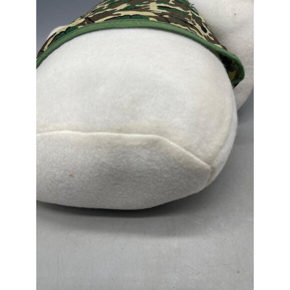 Christmas hunter plush standing snowman figurine decor white green camo READ - Picture 11 of 11